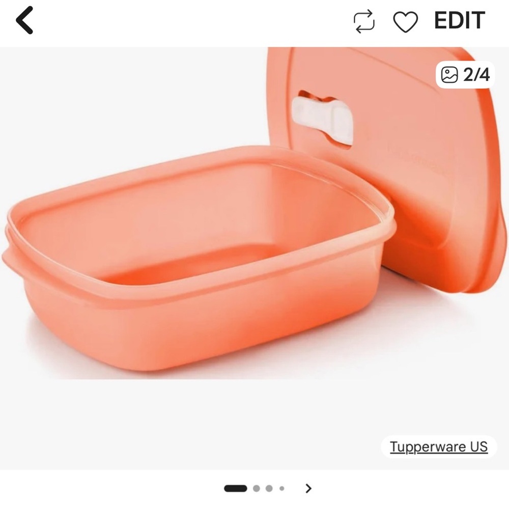 Tupperware Orange lunch Container Set - Picture 2 of 3
